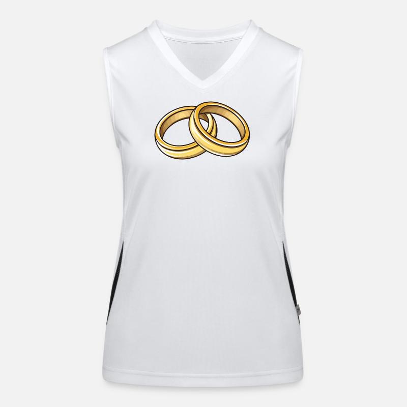 Eheringe Hochzeit Funktionelles Kontrast-Tank Top für Frauen