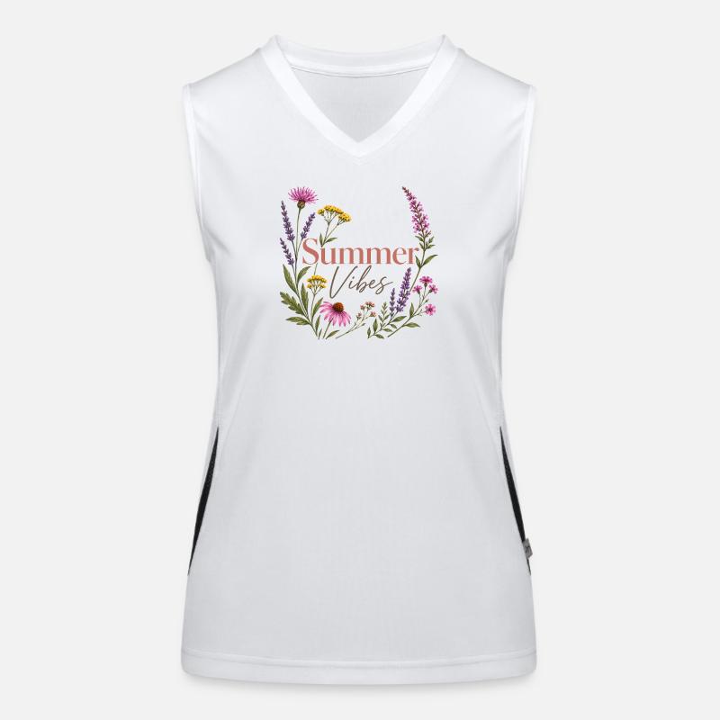 Summer Vibes Blütenkranz Funktionelles Kontrast-Tank Top für Frauen