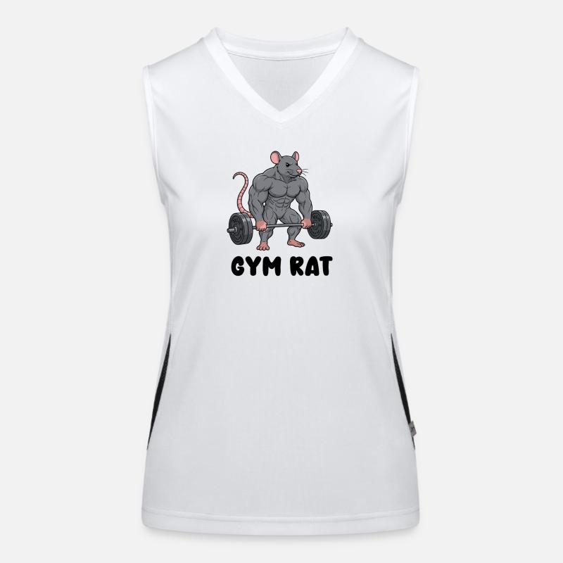 Muscular rat in comic style Women's Functional Contrast Tank Top