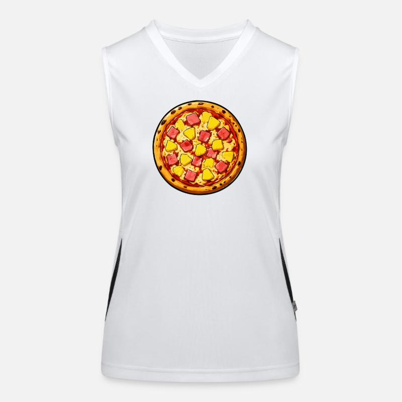 Hawaii-Pizza Illustration Funktionelles Kontrast-Tank Top für Frauen