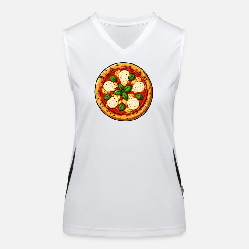 Basil Pizza Comic Women's Functional Contrast Tank Top