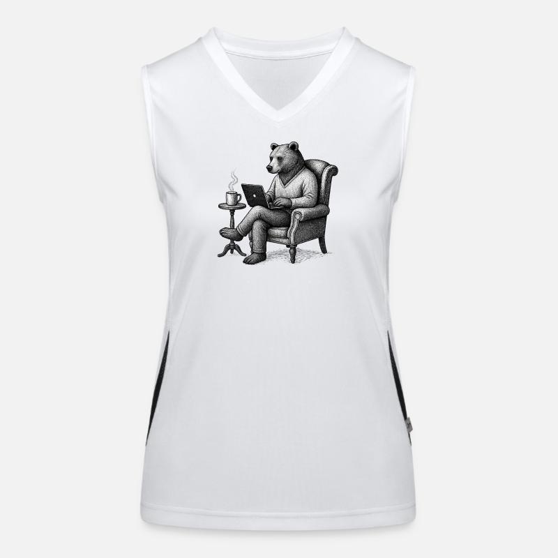 Bear CEO Laptop Lounge Women's Functional Contrast Tank Top