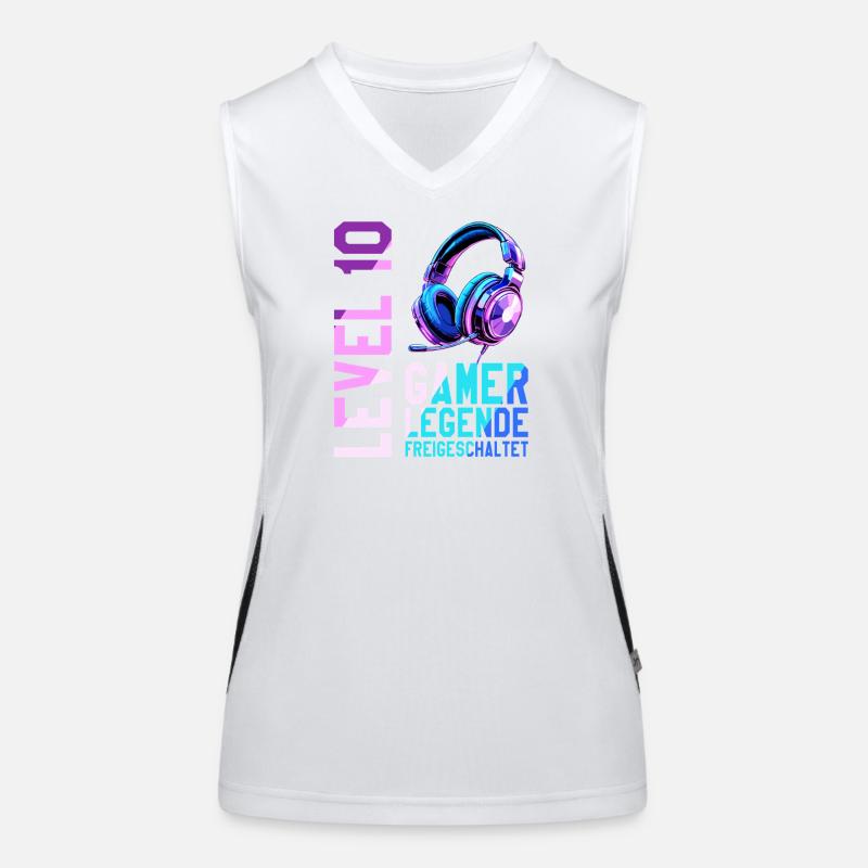 10. Geburtstag Junge Mädchen Gaming Level 10 Jahre Funktionelles Kontrast-Tank Top für Frauen