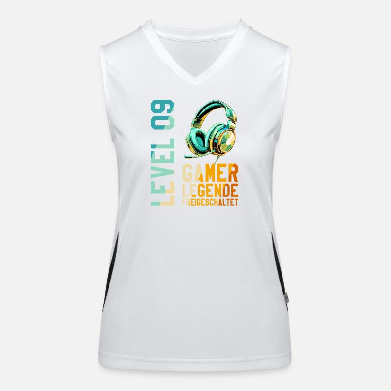 9. Geburtstag Junge Mädchen Gaming Level 9 Jahre Funktionelles Kontrast-Tank Top für Frauen