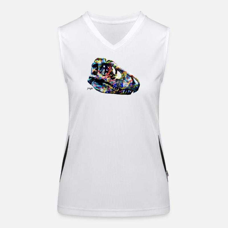 tarbosaurus - Women's Functional Contrast Tank Top - white/black