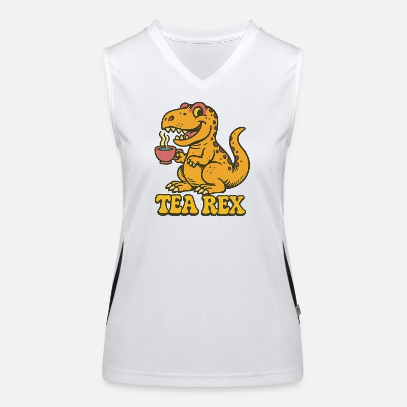 Tea Rex: Dinosaurier-Teezeit Funktionelles Kontrast-Tank Top für Frauen