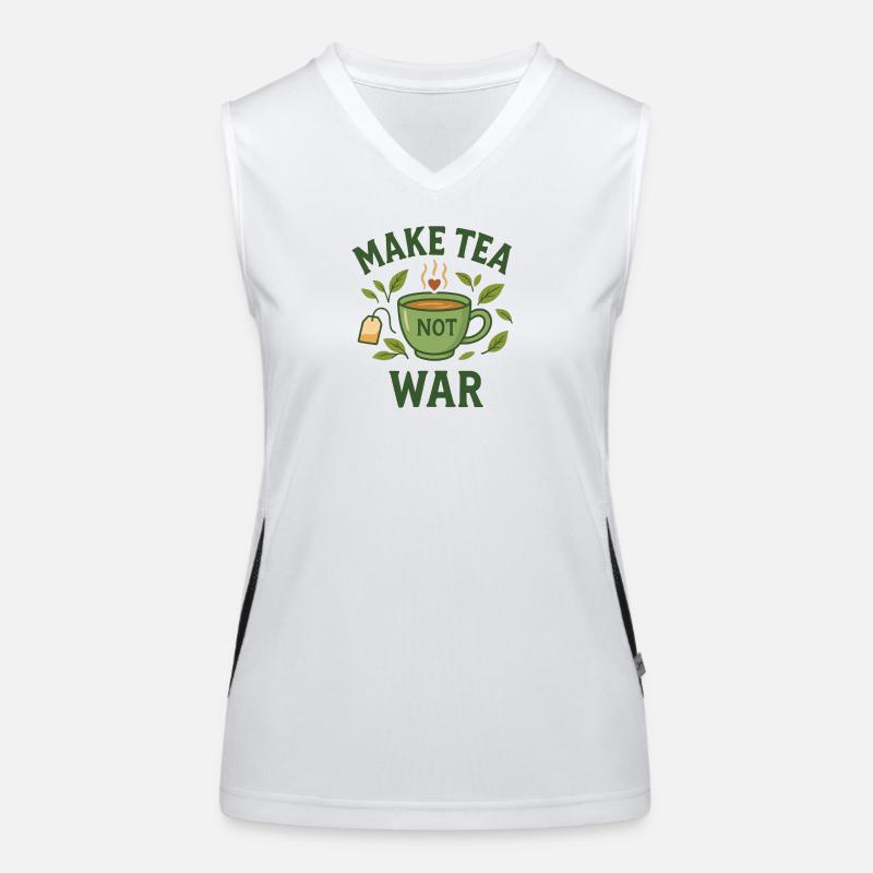Make Tea Not War – It's Tea - Time Funktionelles Kontrast-Tank Top für Frauen