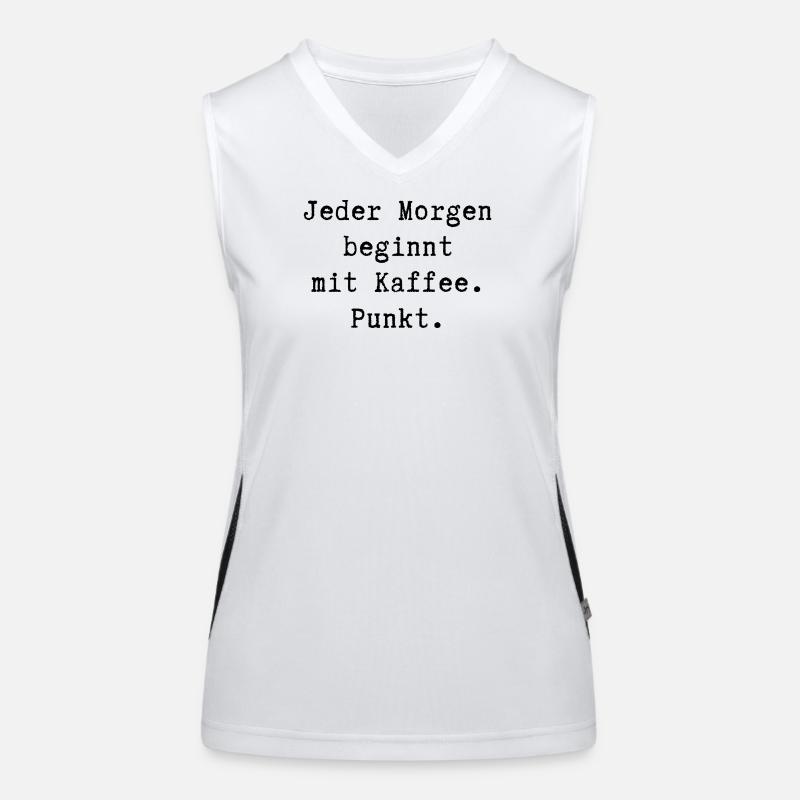 Jeder Morgen beginnt mit Kaffee. Punkt Funktionelles Kontrast-Tank Top für Frauen