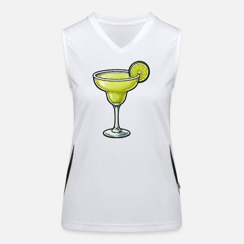 Conception du verre Margarita au citron vert Débardeur respirant contrasté Femme