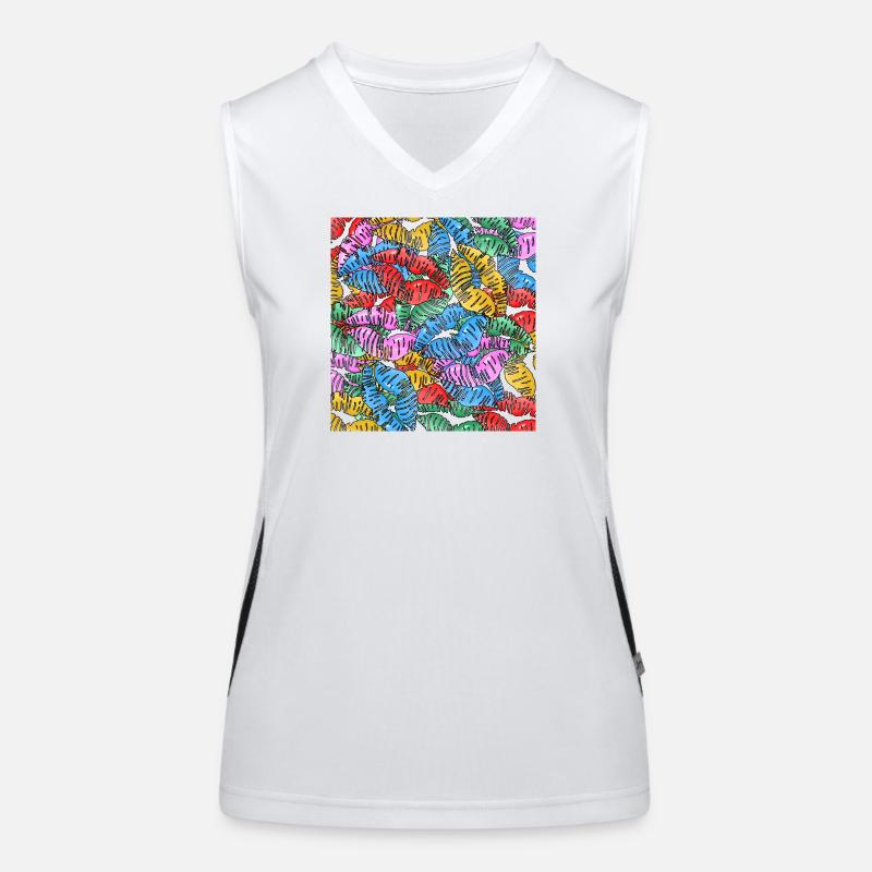 Bunte Küsse Funktionelles Kontrast-Tank Top für Frauen