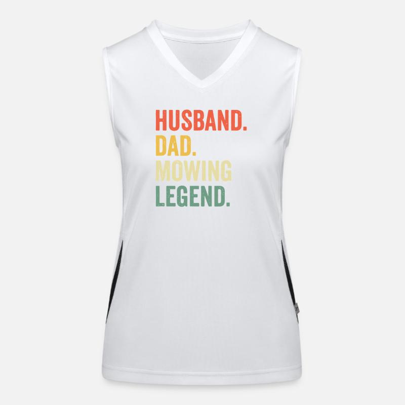 Husband Dad Mowing Legend Women's Functional Contrast Tank Top