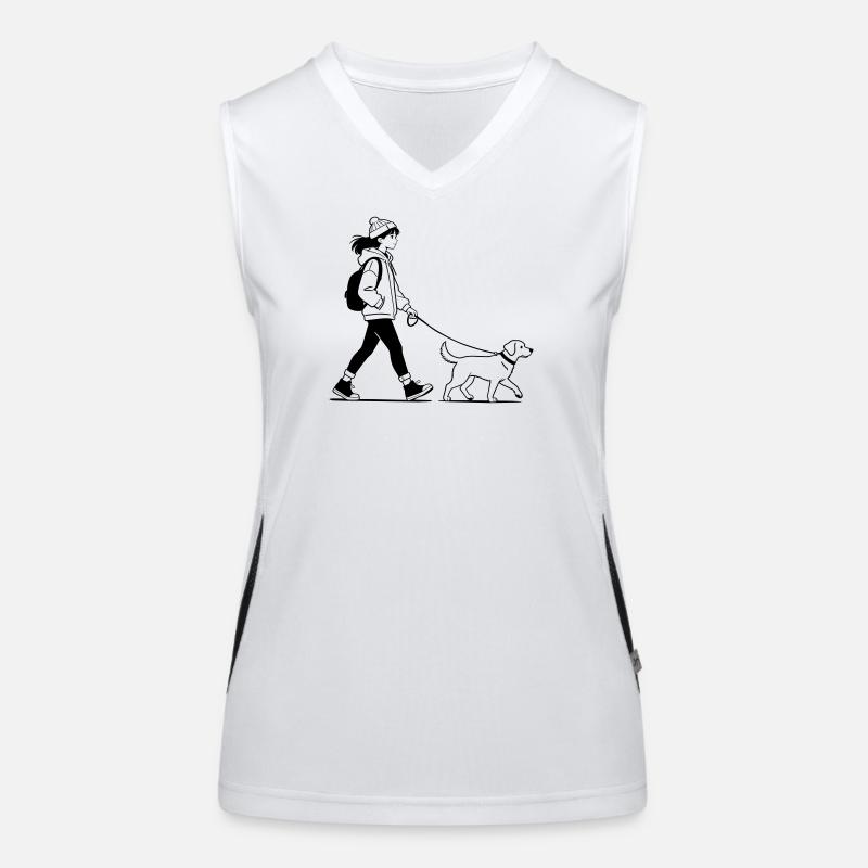 Dog walking Women's Functional Contrast Tank Top
