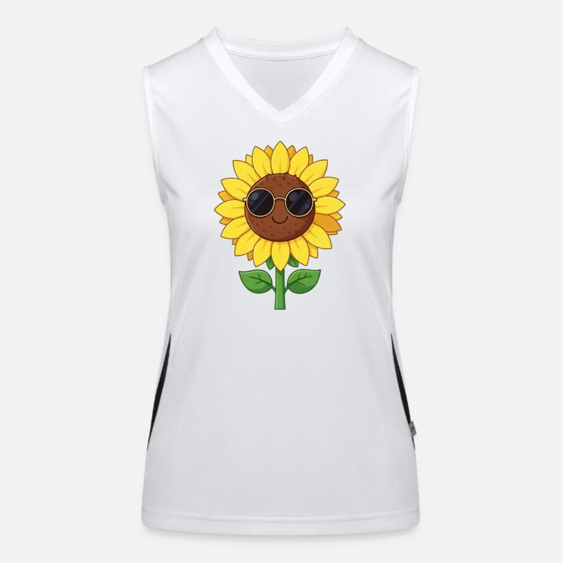 Gelbe Blume Sonnenblume Blüte Geschenk Hippie Funktionelles Kontrast-Tank Top für Frauen