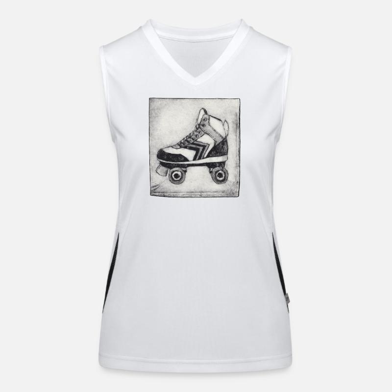 Roller Roller Retro - Sculpté à la main imprimable Débardeur respirant contrasté Femme