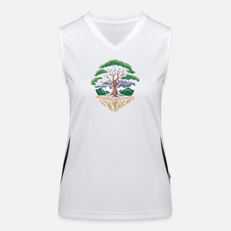 Tree Island Circle Landscape Women's Functional Contrast Tank Top