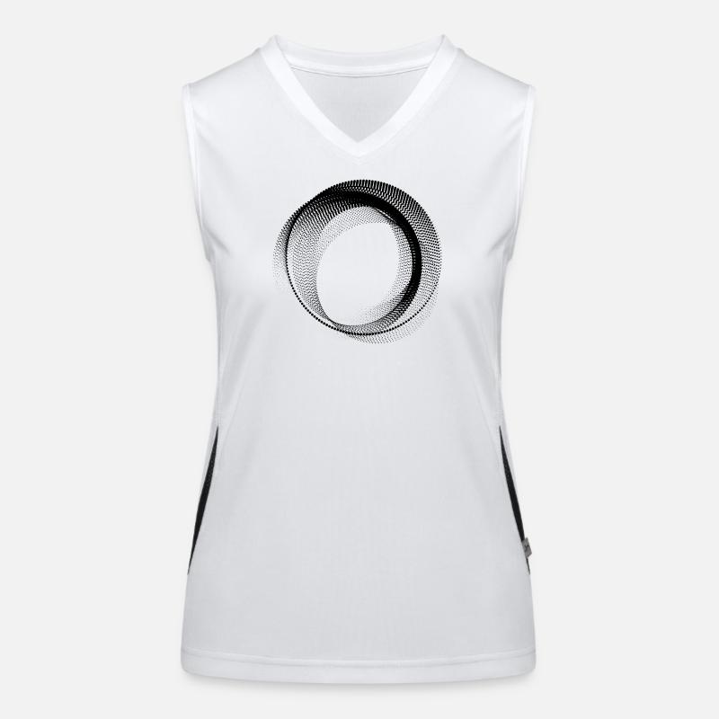 abstract circular shape Women's Functional Contrast Tank Top