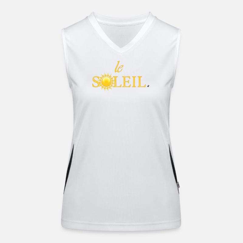 Illustration du soleil doré intégrée dans un mot Débardeur respirant contrasté Femme