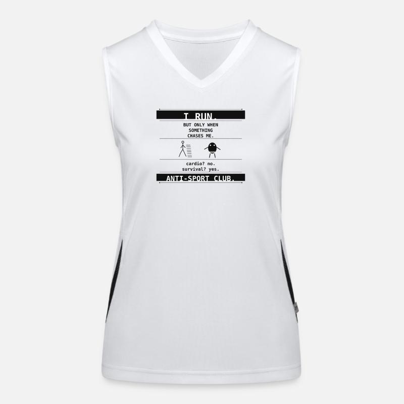  I Run. But Only When Something Chases Me. Funktionelles Kontrast-Tank Top für Frauen