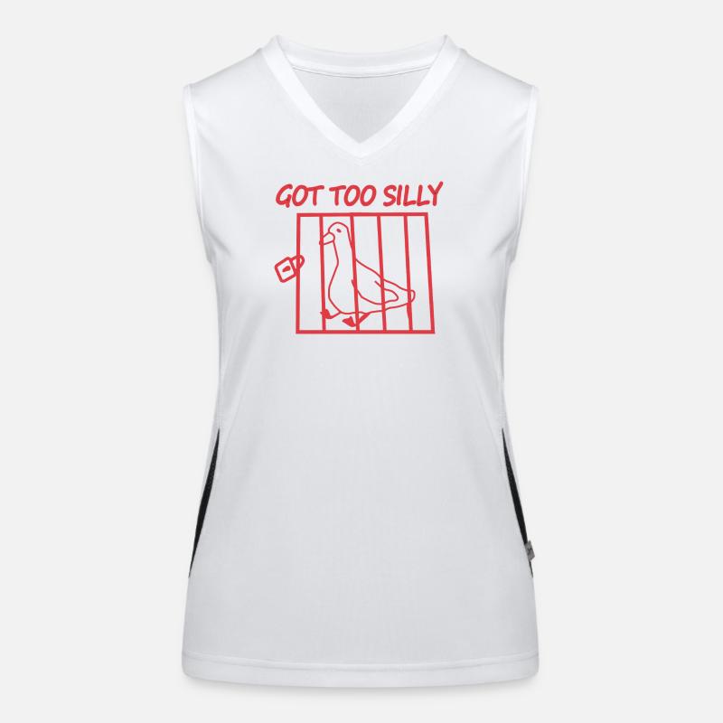 Zu dummer Vogel im Käfig Funktionelles Kontrast-Tank Top für Frauen