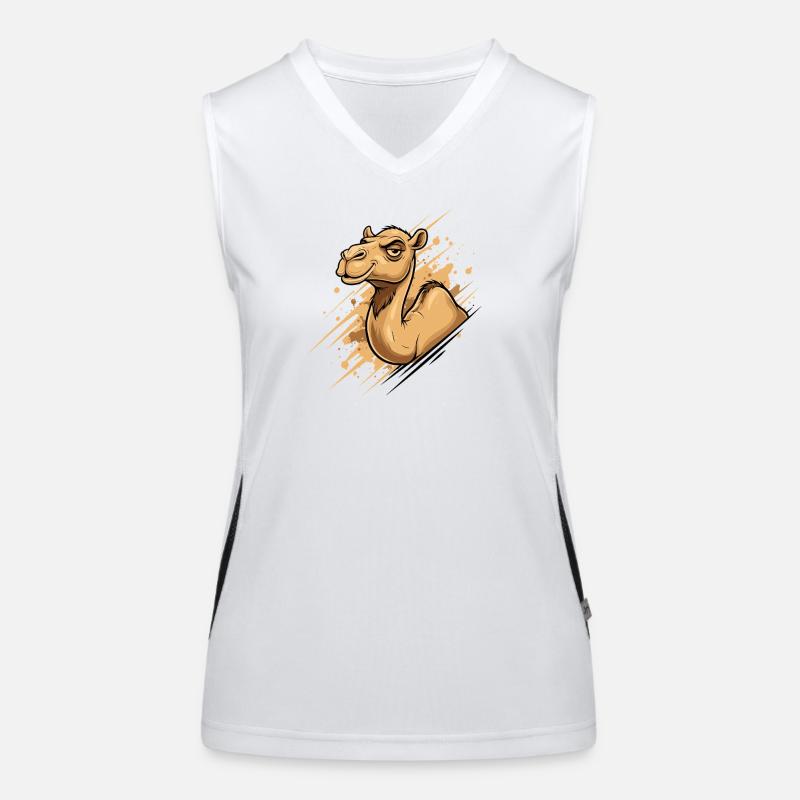Kamel Karikatur Spritz-Splash Funktionelles Kontrast-Tank Top für Frauen
