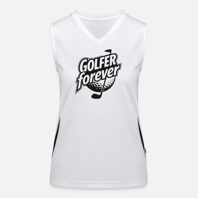 Golfer Forever Typo mit Golfball Funktionelles Kontrast-Tank Top für Frauen