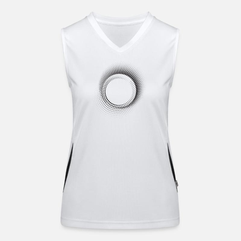 Halo-Punkt-Ringmuster Funktionelles Kontrast-Tank Top für Frauen