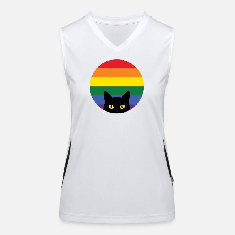 Pride Month LGBT – Späh-Katze Funktionelles Kontrast-Tank Top für Frauen