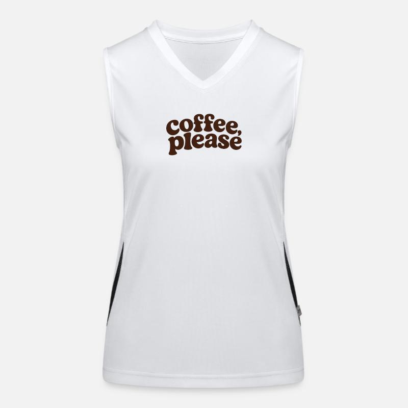 Coffee please Retro Schriftzug Funktionelles Kontrast-Tank Top für Frauen