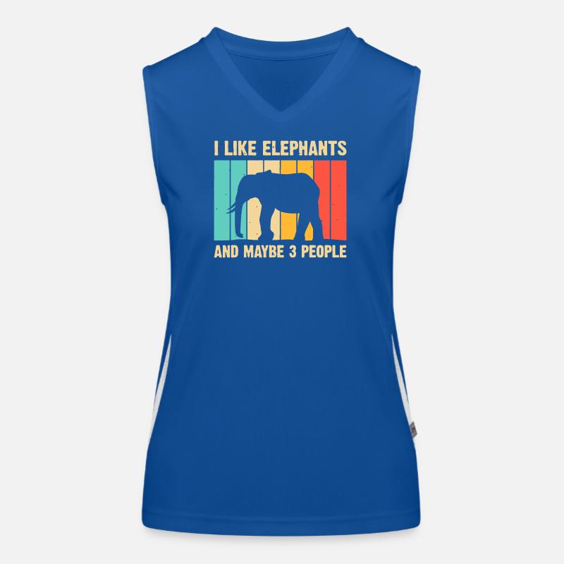 Elephant Silhouette on Rainbow Stripes Women's Functional Contrast Tank Top
