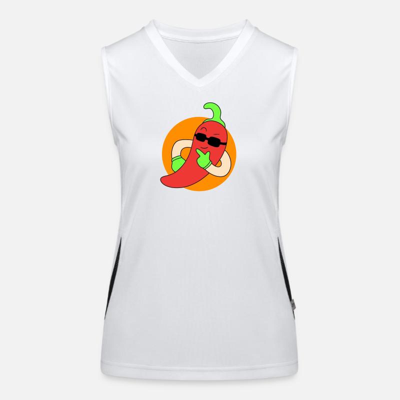 Cool chilli pepper - Women's Functional Contrast Tank Top - white/black