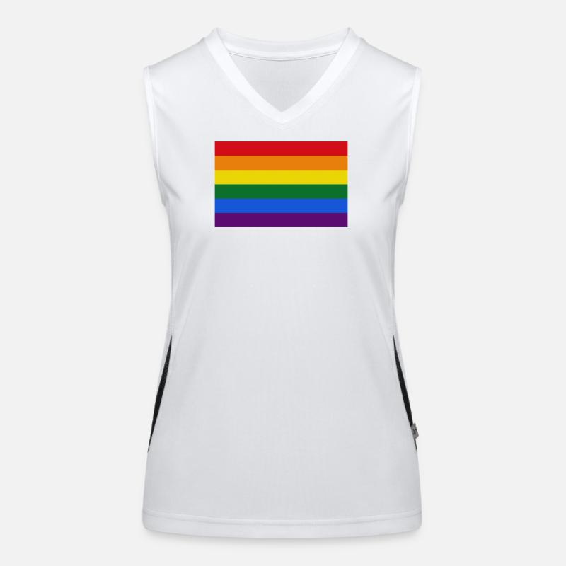 Drapeau arc-en-ciel gay Débardeur respirant contrasté Femme