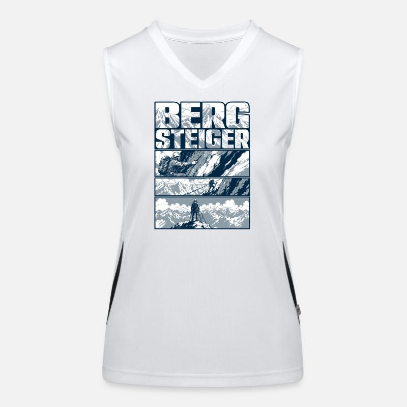 Bergsteiger Gipfelsturm Retro Funktionelles Kontrast-Tank Top für Frauen
