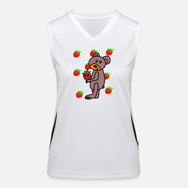 Erdbeere Teddy Kinder Bär  Funktionelles Kontrast-Tank Top für Frauen