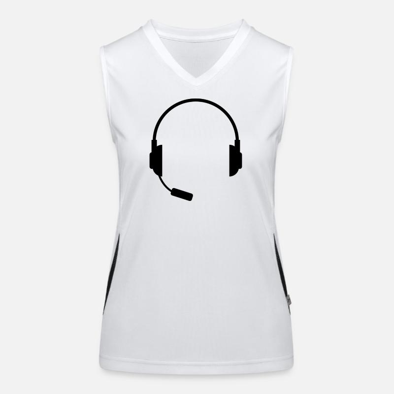 Headset With Microphone Women's Functional Contrast Tank Top