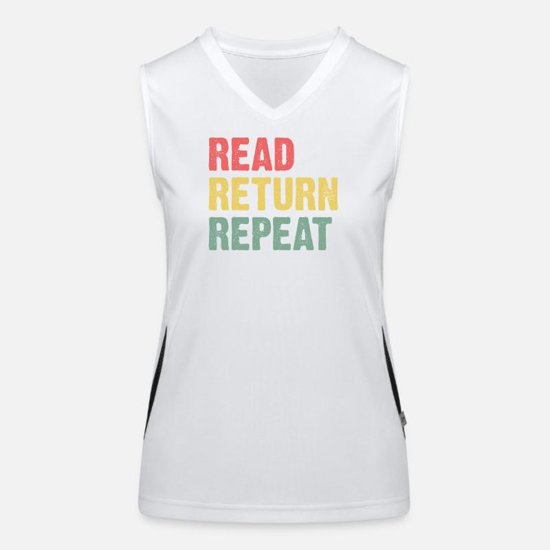 Read Return Repeat - Pastel Typo Women's Functional Contrast Tank Top