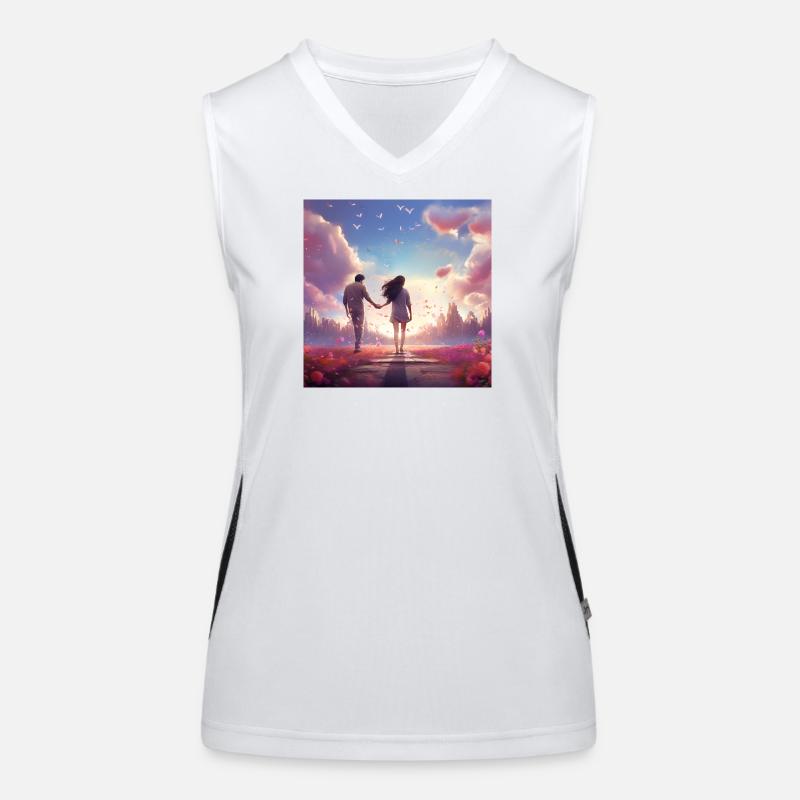 Abendpfad der Liebe Funktionelles Kontrast-Tank Top für Frauen