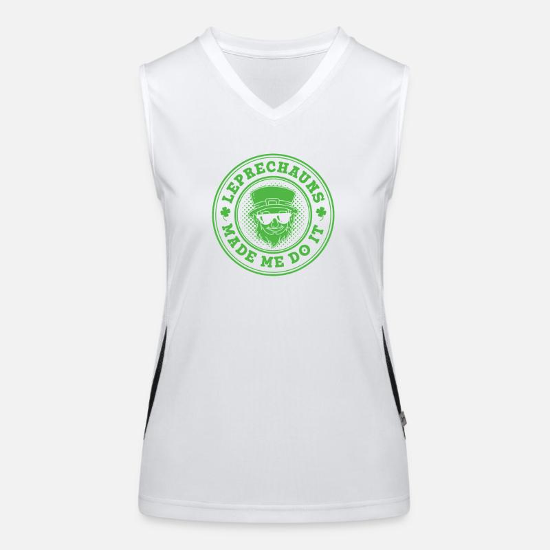 Leprechauns Made Me Do It Stamp Women's Functional Contrast Tank Top