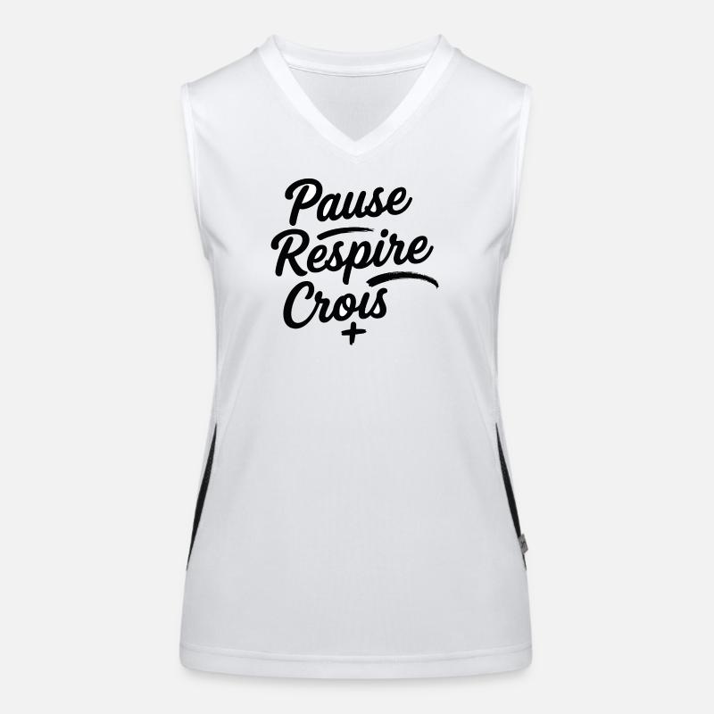 Pause Respire Crois Script Débardeur respirant contrasté Femme