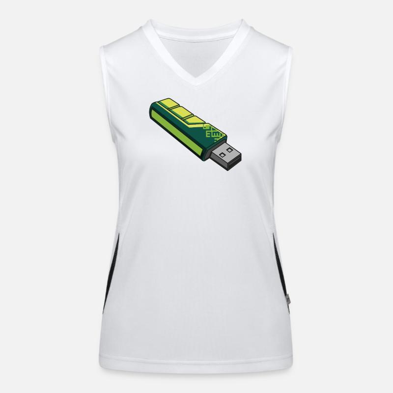 usb_en_tonos_verdes Débardeur respirant contrasté Femme