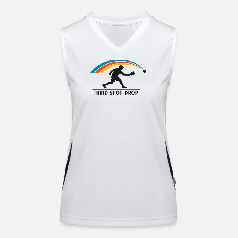 Dritter Shot Drop Badminton Silhouette Funktionelles Kontrast-Tank Top für Frauen