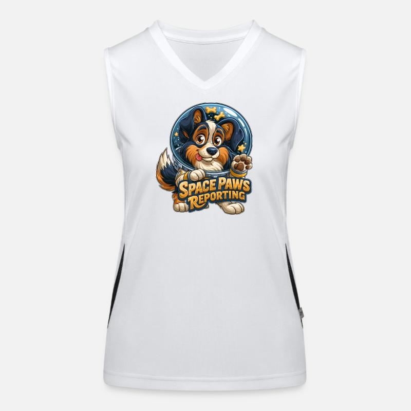 Kosmische Welpen-Weltpfoten-Design Funktionelles Kontrast-Tank Top für Frauen