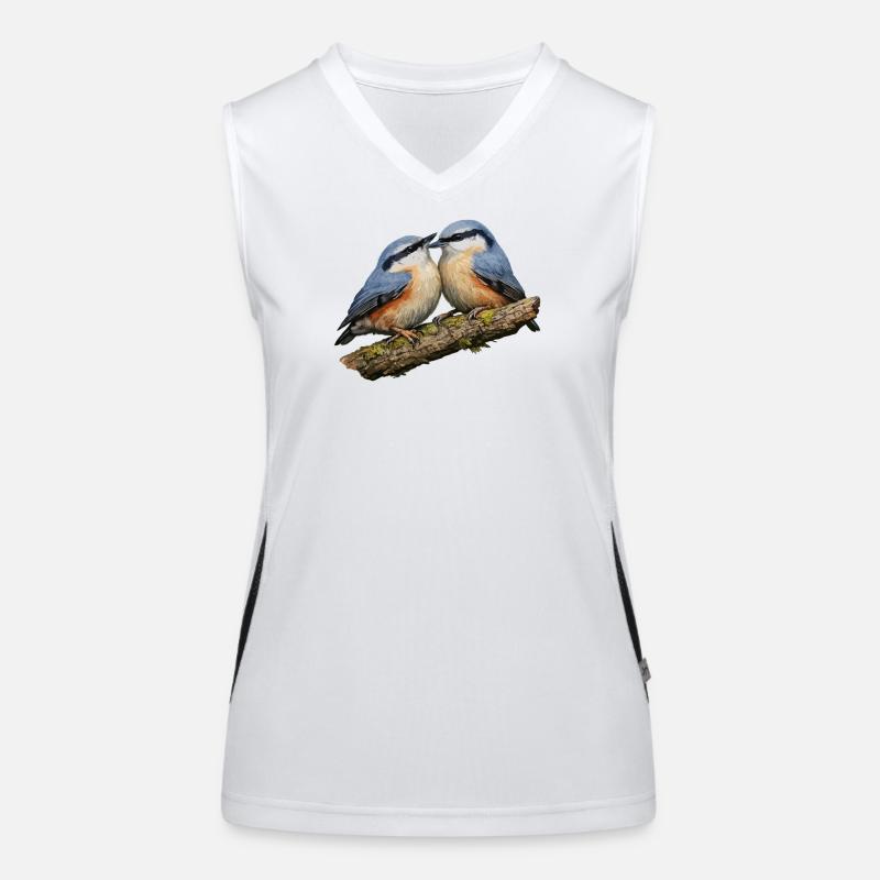 Zwei Kleiber auf dem Ast Funktionelles Kontrast-Tank Top für Frauen