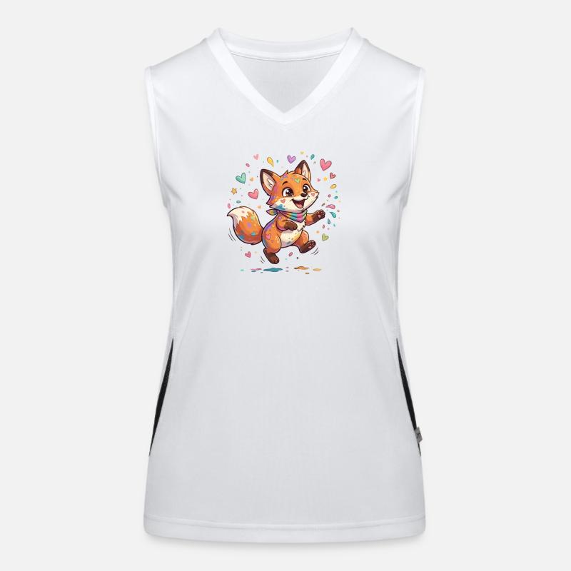 Adorable rainbow fox Women's Functional Contrast Tank Top