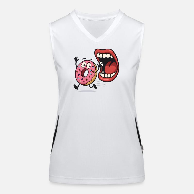Running Donut Humor Women's Functional Contrast Tank Top