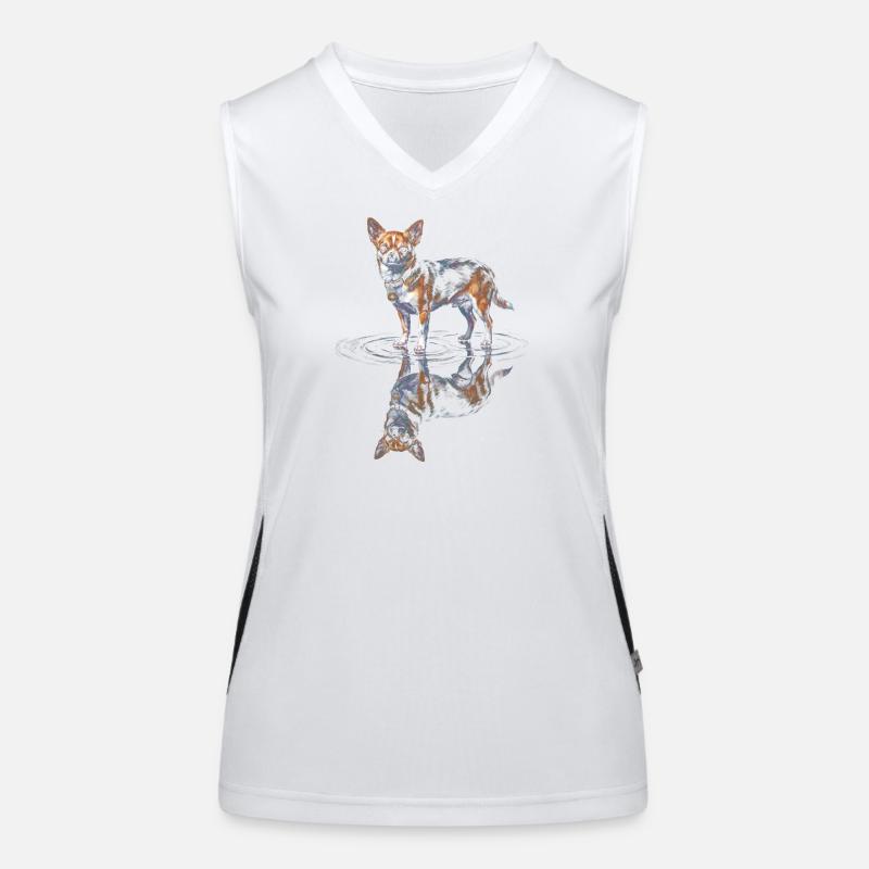 Chihuahua Water Reflection Women's Functional Contrast Tank Top