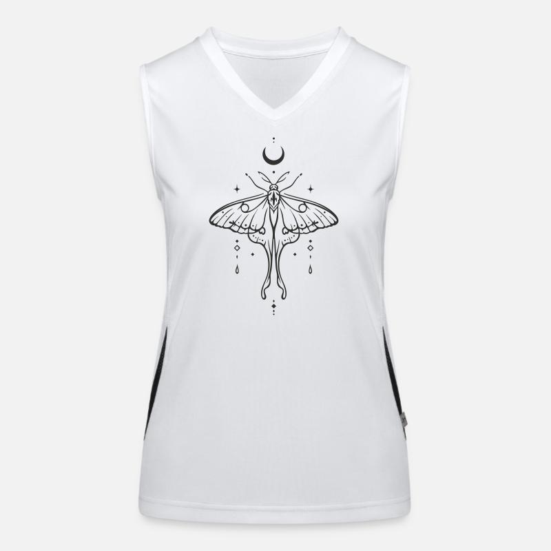 Luna Moon avec Moon – Mystical Night Moth Débardeur respirant contrasté Femme