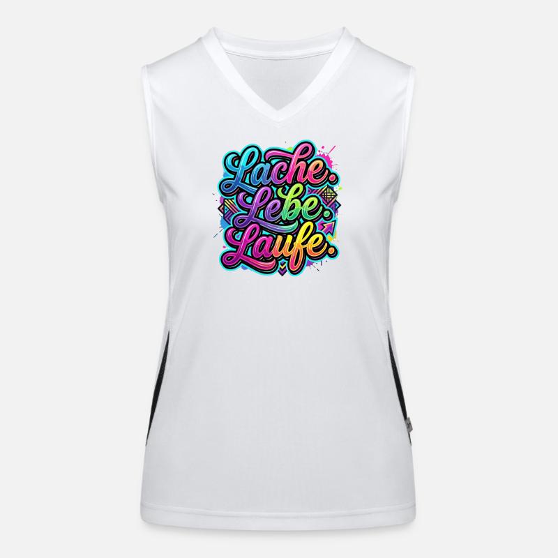 Laugh Live Run Graffiti Débardeur respirant contrasté Femme