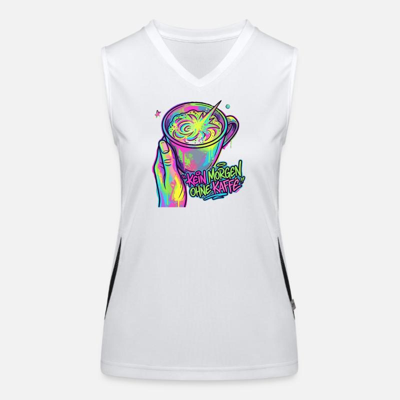 Kaffee Neon Splash – Morgenkick Funktionelles Kontrast-Tank Top für Frauen
