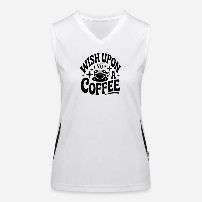 Wünsch dir Kaffeezauber Funktionelles Kontrast-Tank Top für Frauen