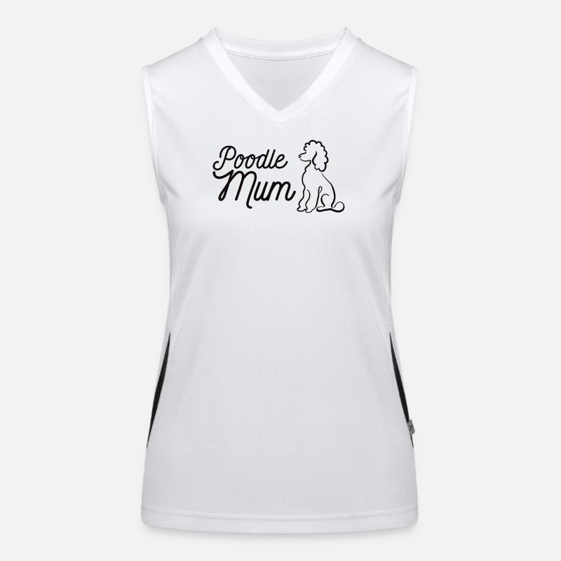 Pudel Mum Silhouette & Script Funktionelles Kontrast-Tank Top für Frauen